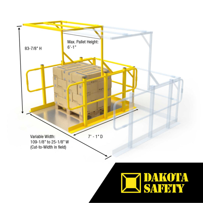 Pivot Mezzanine Safety Gate - OSHA Compliant, Adjustable Fall Protection for Elevated Platforms & Racks by Wildeck