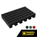 Firmagrip industrial safety mat with diamond-tread surface - slip-resistant PVC matting for wheeled traffic areas